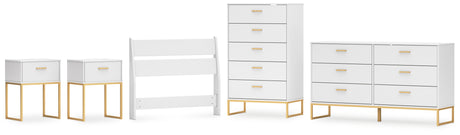 Socalle Twin Panel Headboard with Dresser, Chest and 2 Nightstands in Two-tone - PKG019074