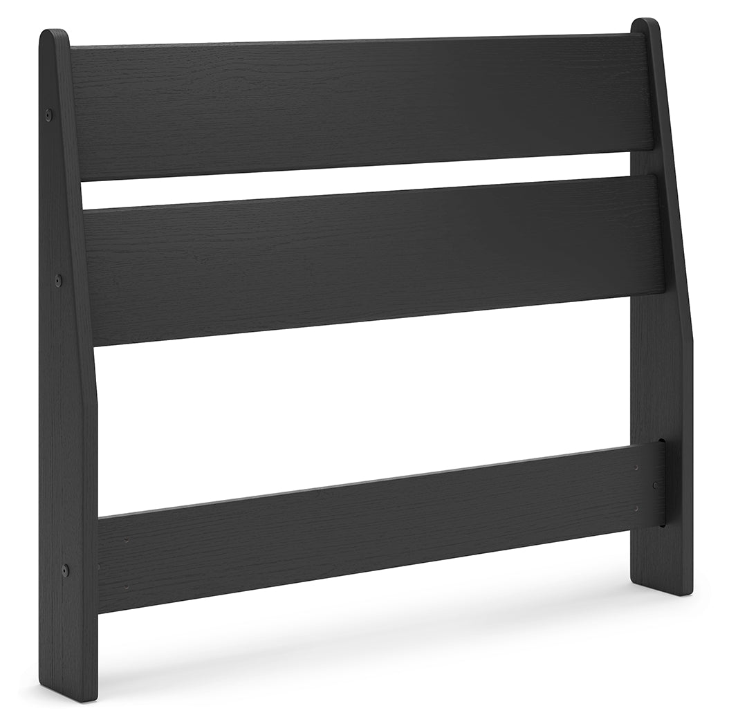 Socalle Twin Panel Headboard with Nightstand in Black - PKG018968