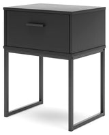 Socalle Twin Panel Headboard with Nightstand in Black - PKG018968