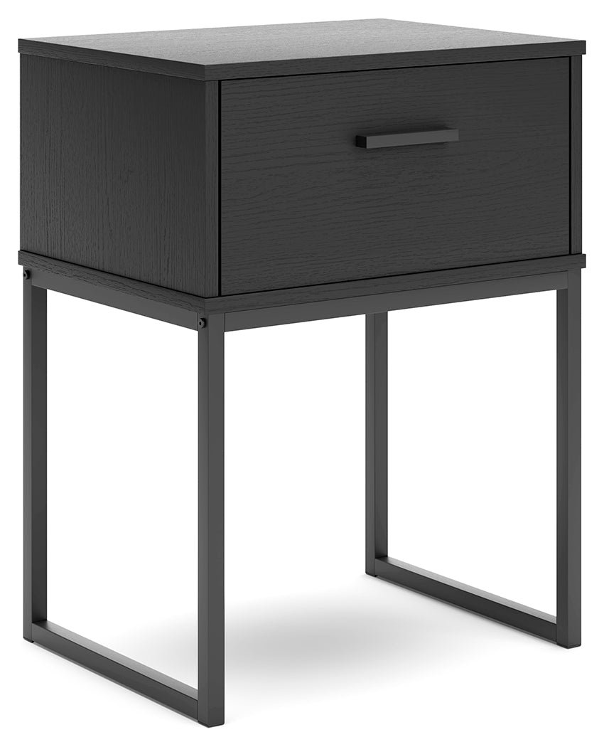 Socalle Twin Panel Headboard with Nightstand in Black - PKG018968