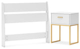 Socalle Twin Panel Headboard with Nightstand in Two-tone - PKG018971