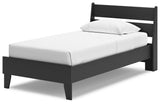 Socalle Twin Panel Platform Bed with Dresser and Chest in Black - PKG018870