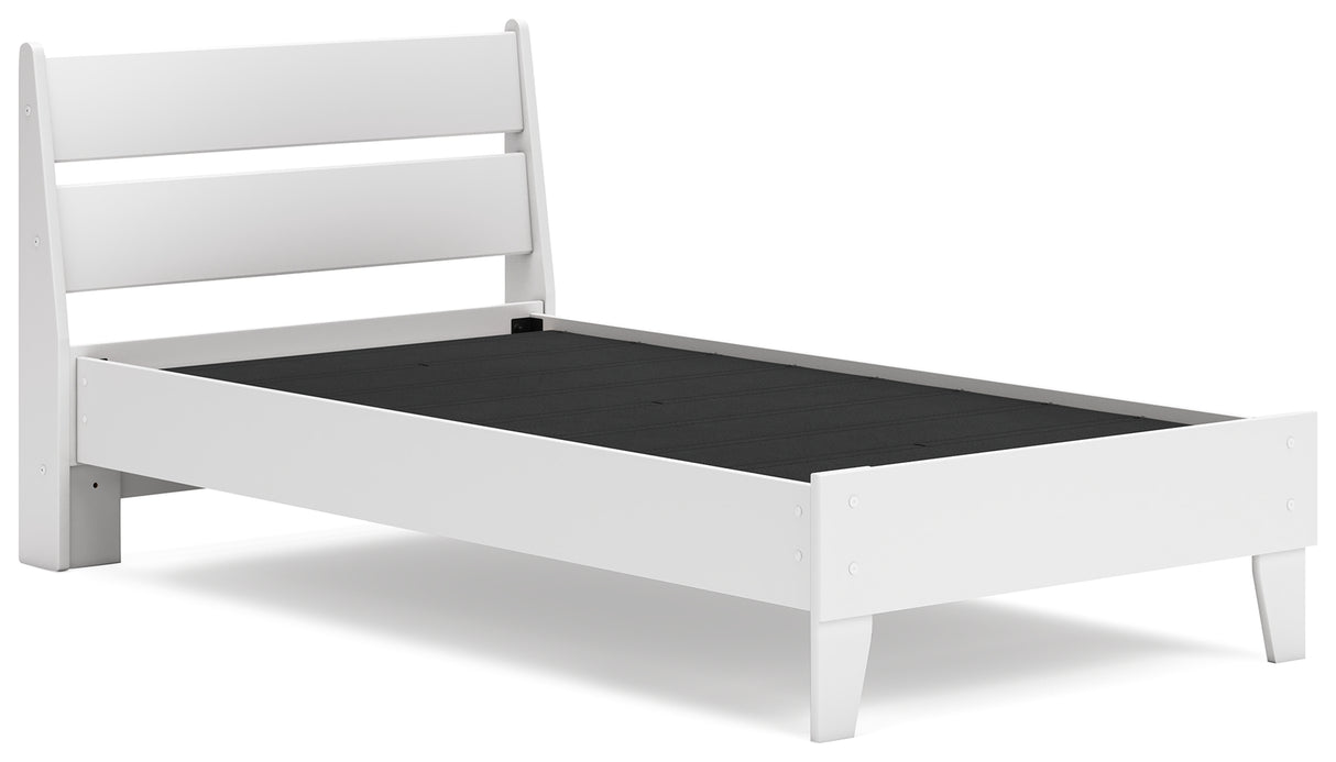 Socalle Twin Panel Platform Bed with Dresser and Nightstand in Two-tone from Ashley - Luna Furniture