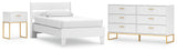 Socalle Twin Panel Platform Bed with Dresser and Nightstand in Two-tone from Ashley - Luna Furniture