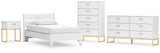 Socalle Twin Panel Platform Bed with Dresser, Chest and Nightstand in Two-tone from Ashley - Luna Furniture