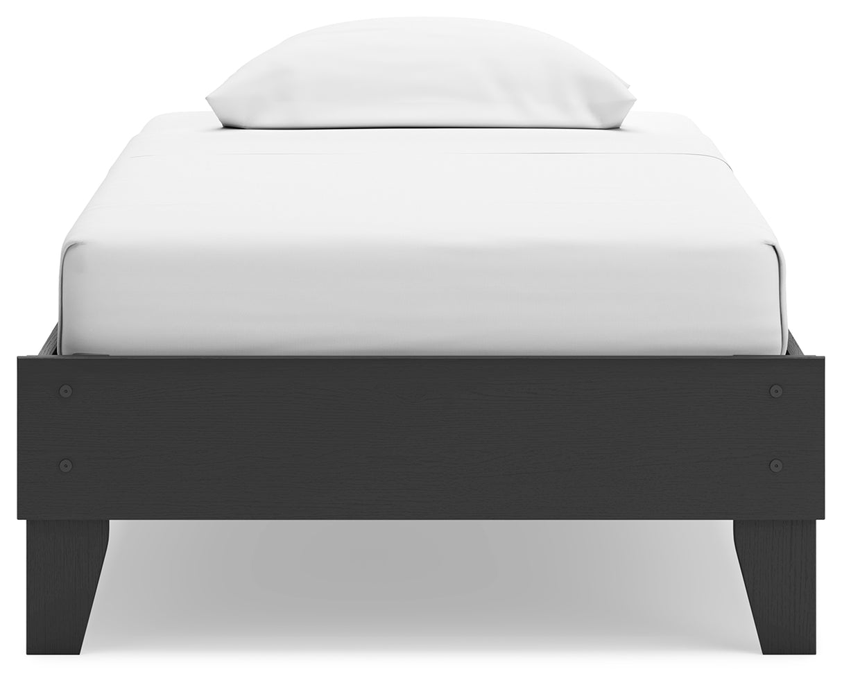 Socalle Twin Platform Bed with Dresser and 2 Nightstands in Black - PKG019041