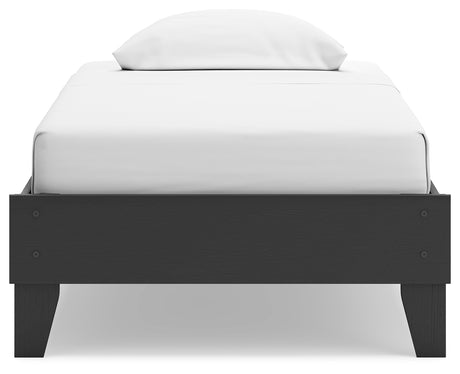 Socalle Twin Platform Bed with Dresser and 2 Nightstands in Black - PKG019041