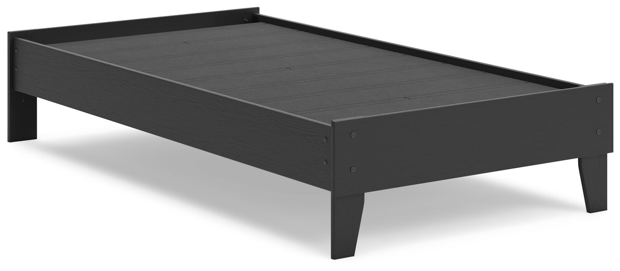 Socalle Twin Platform Bed with Dresser and 2 Nightstands in Black - PKG019041