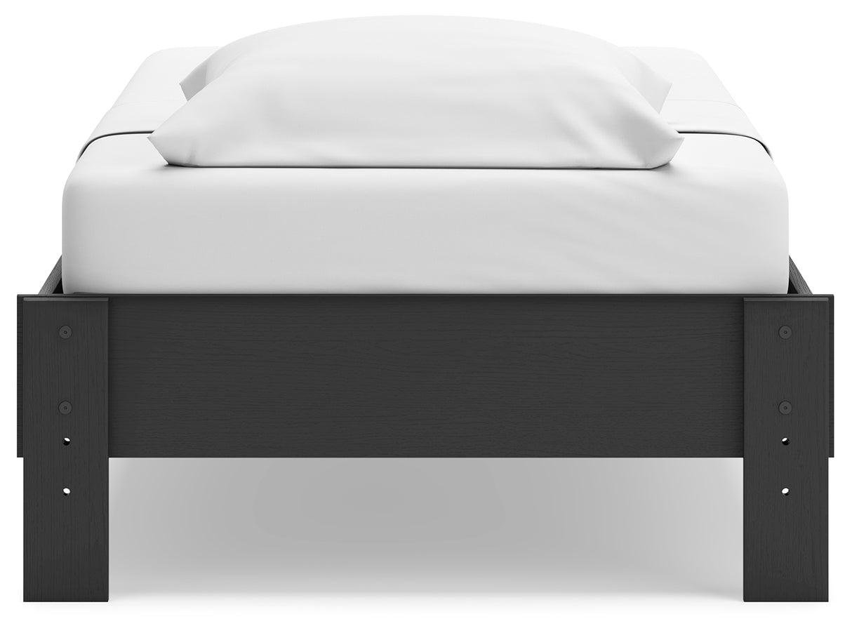 Socalle Twin Platform Bed with Dresser and 2 Nightstands in Black - PKG019041