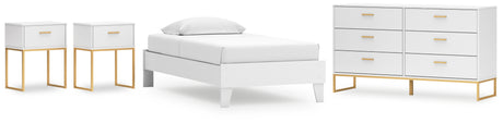 Socalle Twin Platform Bed with Dresser and 2 Nightstands in Two-tone from Ashley - Luna Furniture