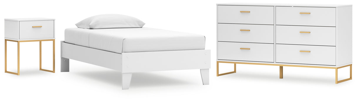 Socalle Twin Platform Bed with Dresser and Nightstand in Two-tone - PKG018881