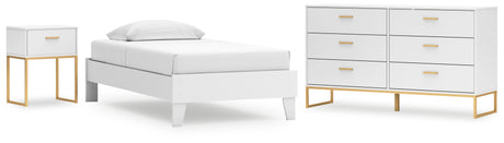 Socalle Twin Platform Bed with Dresser and Nightstand in Two-tone from Ashley - Luna Furniture