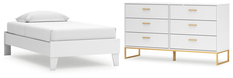 Socalle Twin Platform Bed with Dresser in Two-tone - PKG018880