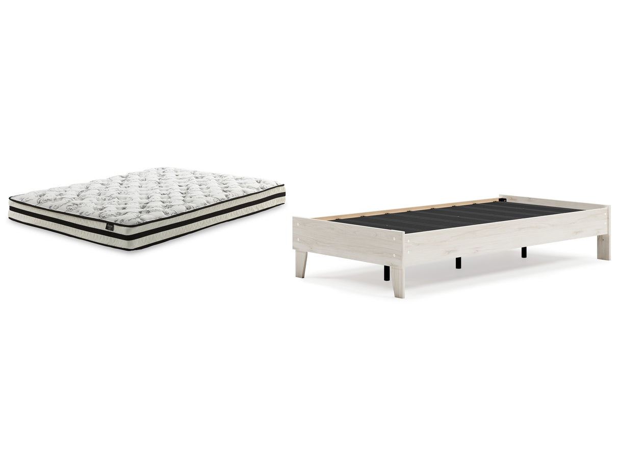 Socalle Twin Platform Bed with Mattress in Light Natural - PKG018213