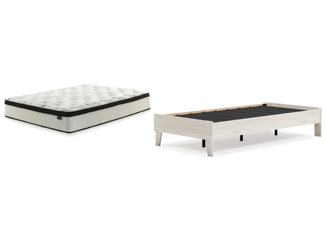 Socalle Twin Platform Bed with Mattress in Light Natural - PKG018215