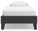 Socalle Twin Platform Bed with Nightstand in Black - PKG018967