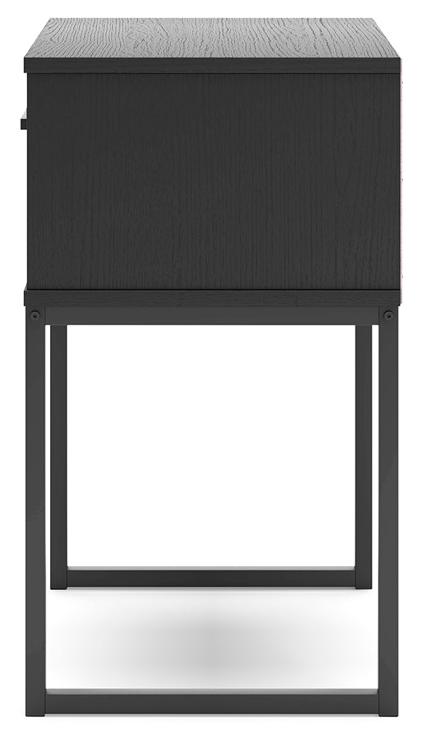 Socalle Twin Platform Bed with Nightstand in Black - PKG018967