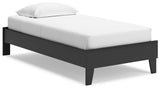 Socalle Twin Platform Bed with Nightstand in Black - PKG018967