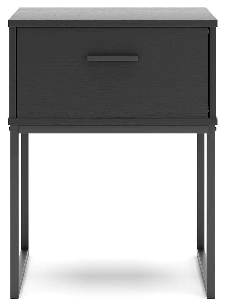 Socalle Twin Platform Bed with Nightstand in Black - PKG018967