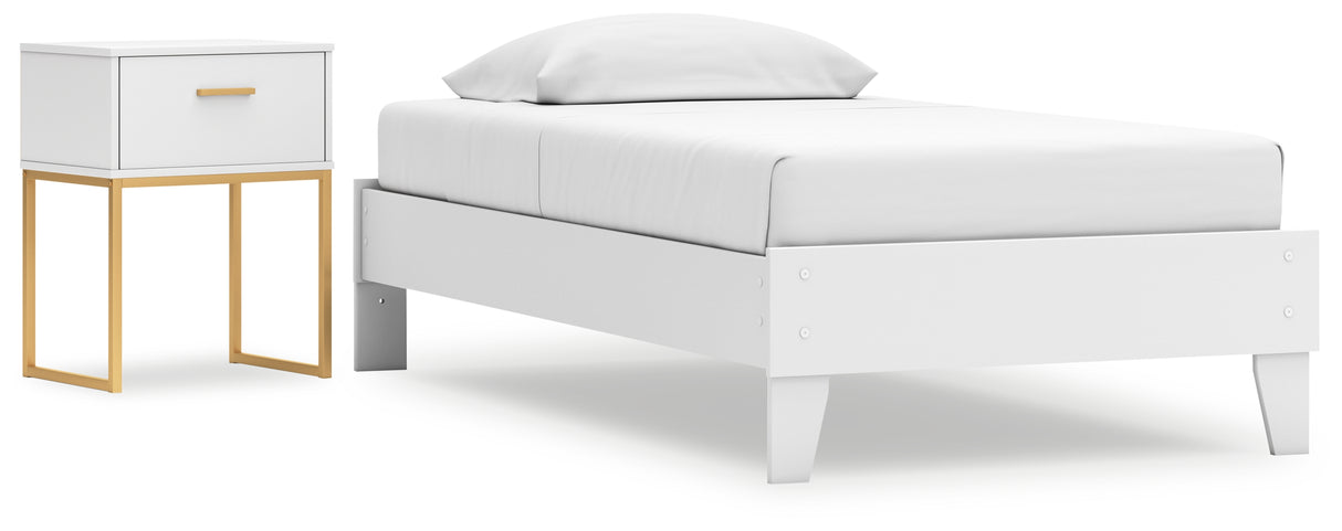 Socalle Twin Platform Bed with Nightstand in Two-tone - PKG018970