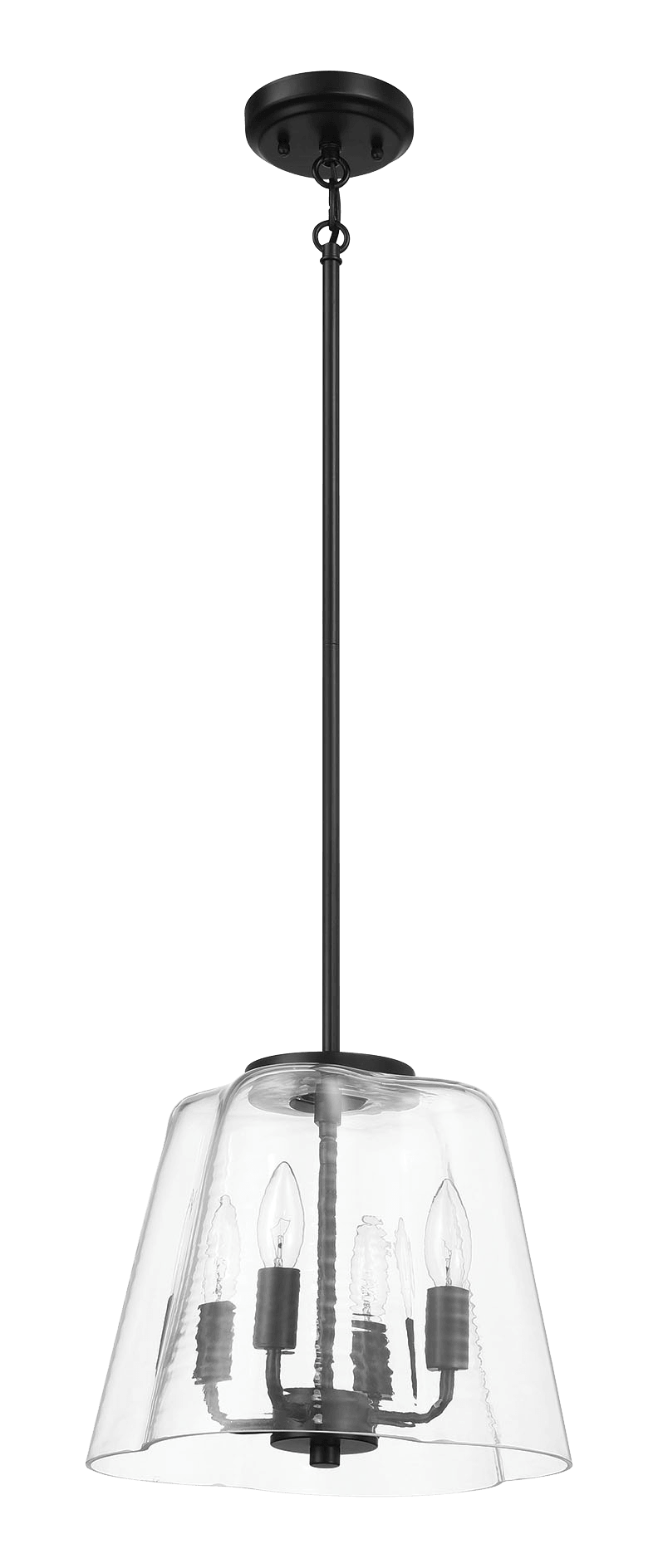 Soiree Four Candle Lights Pendant With Clear Glass - Black Finish - PNL03901201