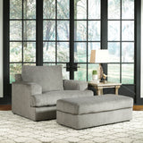 Soletren Chair and Ottoman in Ash from Ashley - Luna Furniture