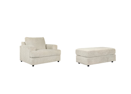 Soletren Chair and Ottoman in Stone - PKG007402