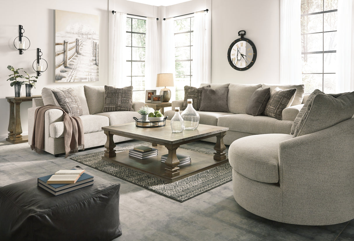 Soletren Sofa, Loveseat and Chair in Stone - PKG001867