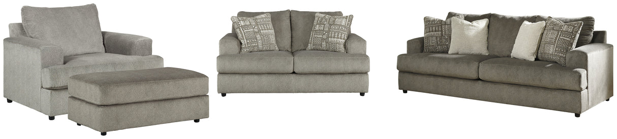 Soletren Sofa, Loveseat, Chair and Ottoman in Ash - PKG001862