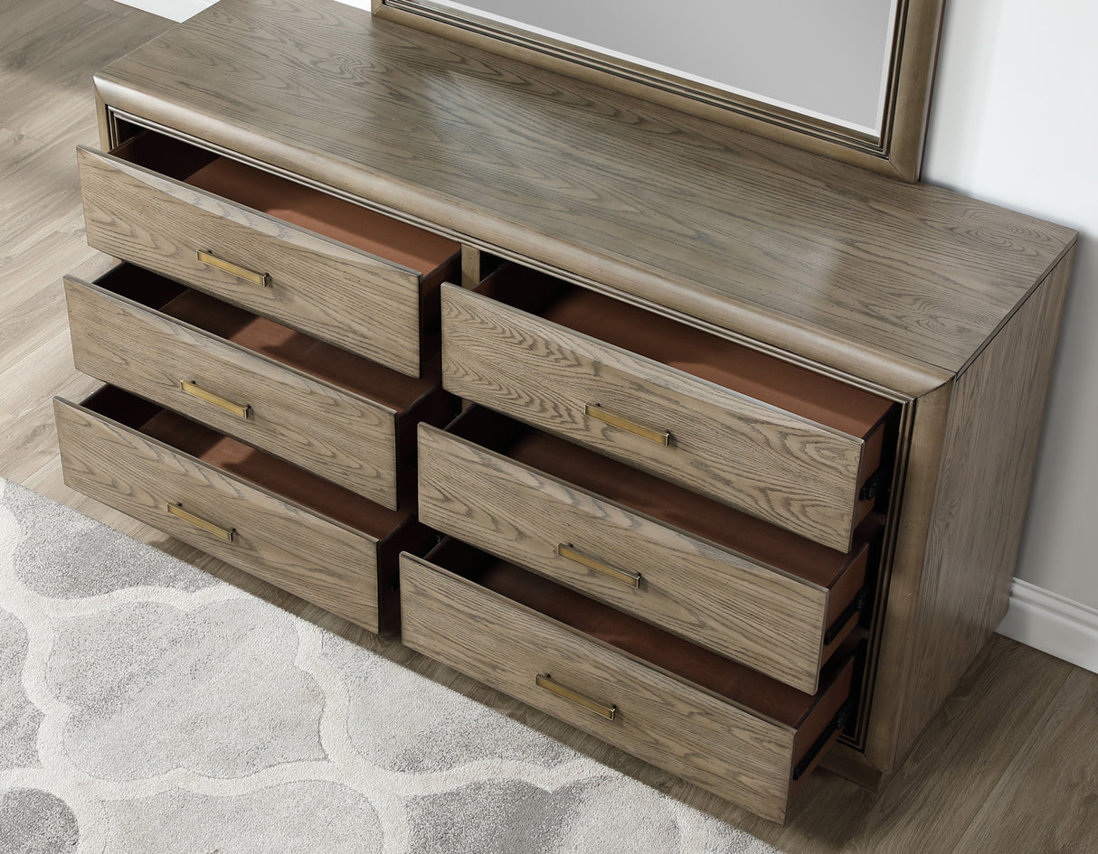 Sonoma 66″ Six-Drawer Dresser And Mirror from Steve Silver - Luna Furniture