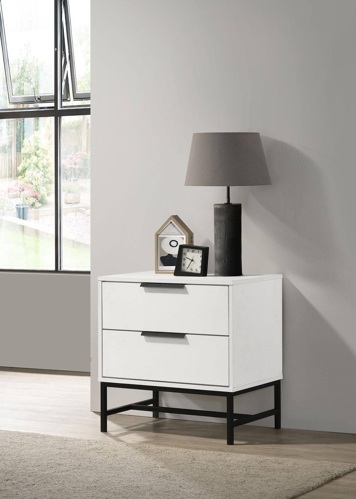 Sonora 2-drawer Nightstand Bedside Table White from Coaster - Luna Furniture