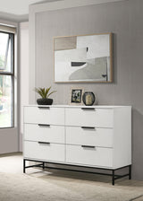 Sonora 6-drawer Bedroom Dresser White from Coaster - Luna Furniture