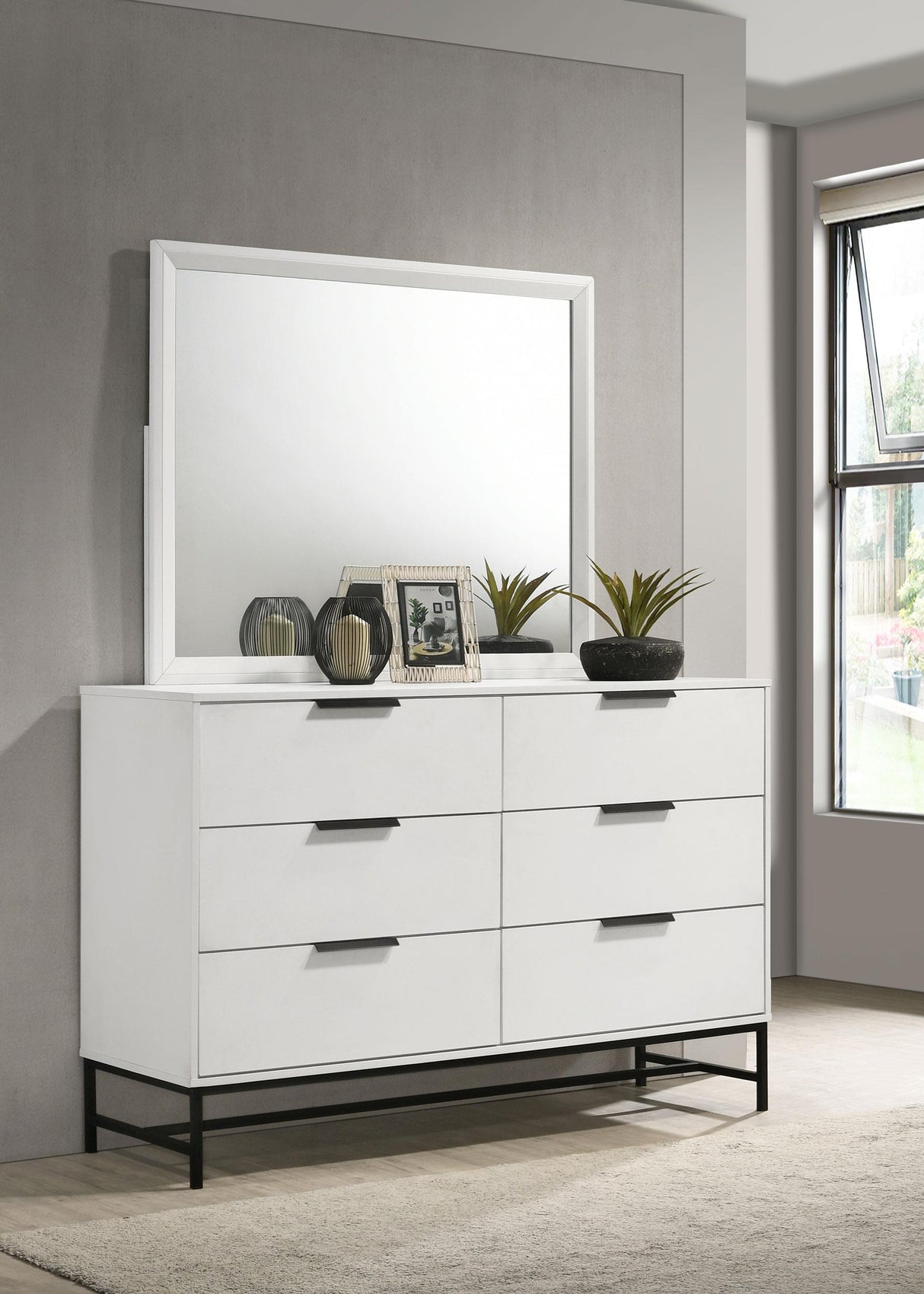 Sonora 6-drawer Dresser with Mirror White from Coaster - Luna Furniture