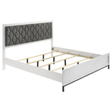 Sonora California King Upholstered Panel Bed White from Coaster - Luna Furniture