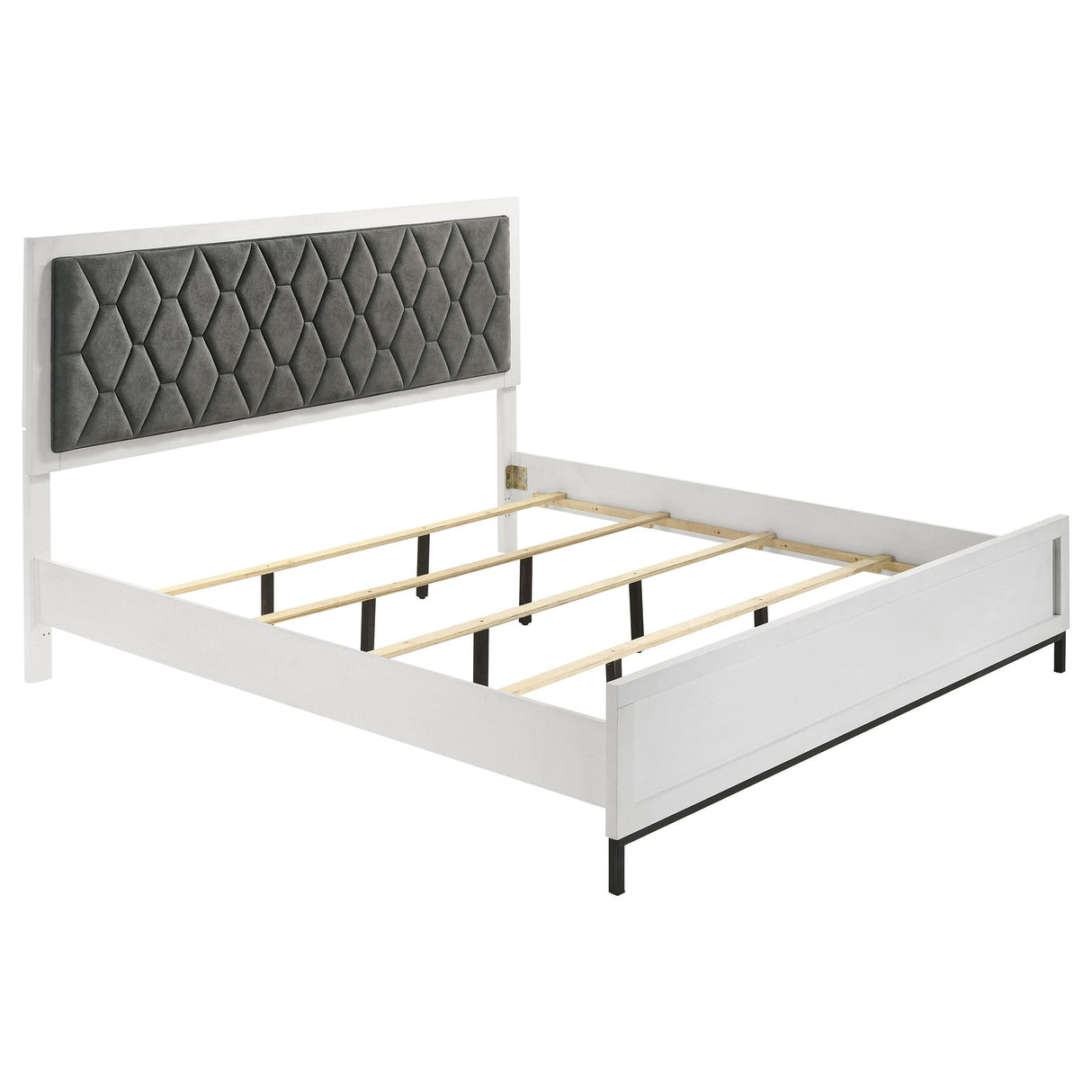 Sonora Eastern King Upholstered Panel Bed White from Coaster - Luna Furniture