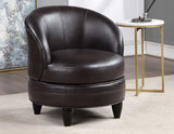 Sophia Swivel Accent Chair, Brown Leatherette - SOH850BL