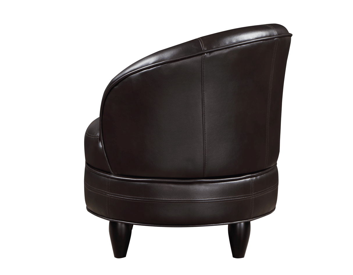 Sophia Swivel Accent Chair, Brown Leatherette - SOH850BL