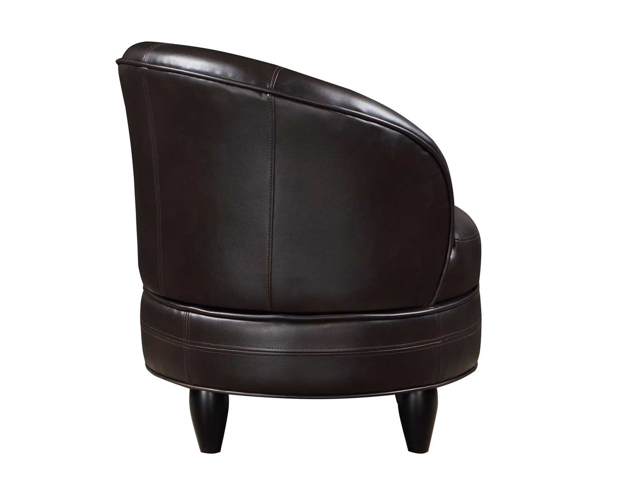 Sophia Swivel Accent Chair, Brown Leatherette - SOH850BL