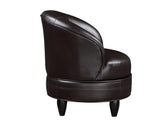 Sophia Swivel Accent Chair, Brown Leatherette - SOH850BL