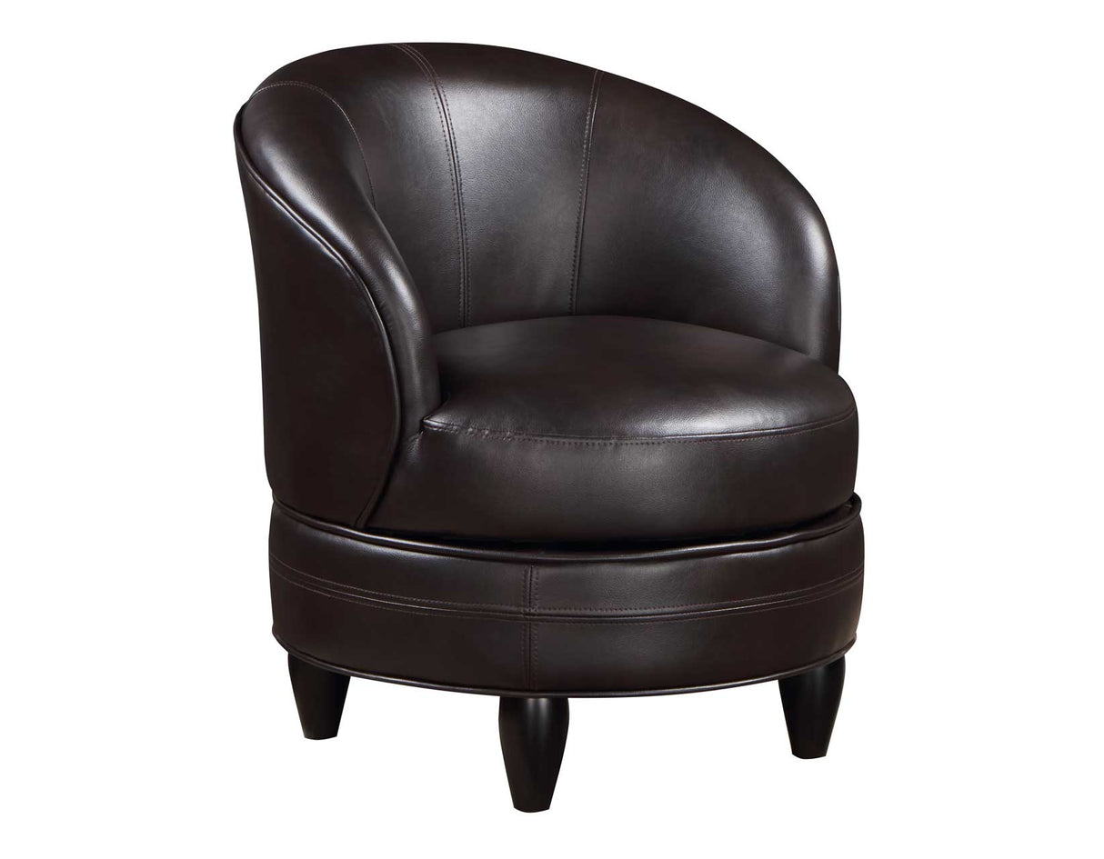 Sophia Swivel Accent Chair, Brown Leatherette - SOH850BL