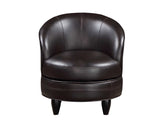 Sophia Swivel Accent Chair, Brown Leatherette - SOH850BL