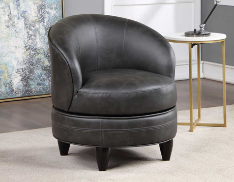 Sophia Swivel Accent Chair, Gray Leatherette - SOH850GL