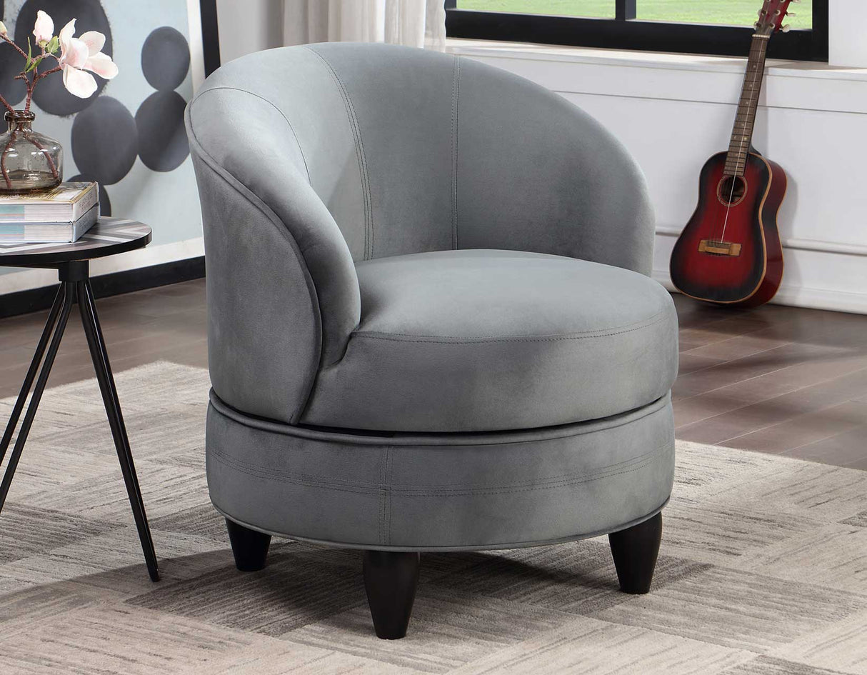 Sophia Swivel Accent Chair, Gray Velvet - SOH850GV