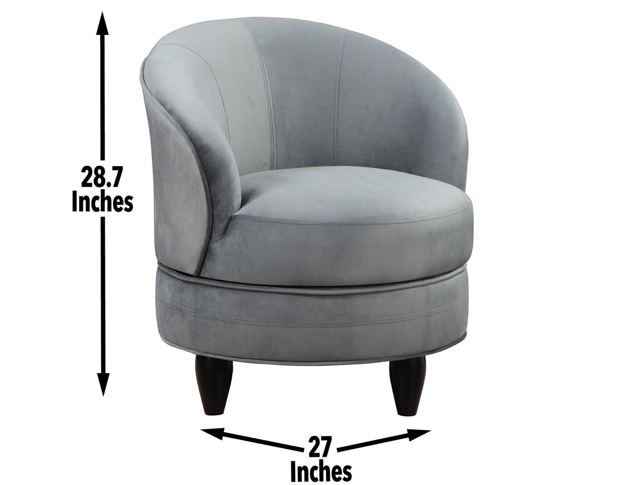 Sophia Swivel Accent Chair, Gray Velvet - SOH850GV