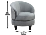 Sophia Swivel Accent Chair, Gray Velvet - SOH850GV