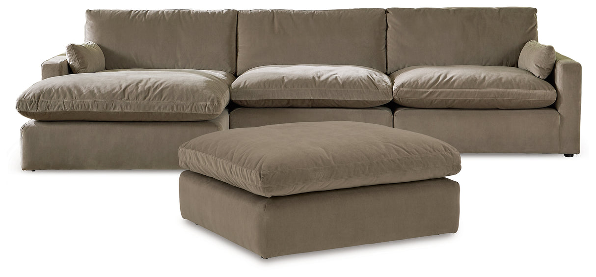 Sophie 3-Piece Sectional with Ottoman in Cocoa - PKG016443