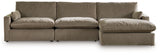 Sophie 3-Piece Sectional with Ottoman in Cocoa - PKG016444