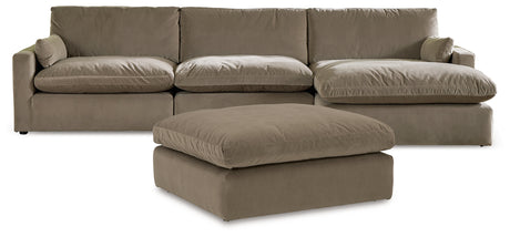 Sophie 3-Piece Sectional with Ottoman in Cocoa - PKG016444