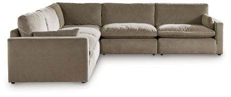 Sophie 5-Piece Sectional with Ottoman in Cocoa - PKG016445