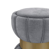 Sora Upholstered Round Ottoman Grey from Coaster - Luna Furniture